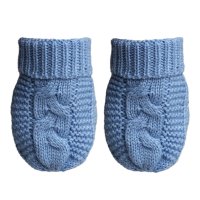 EBM800-B: Blue Eco Cable Knit Mitten